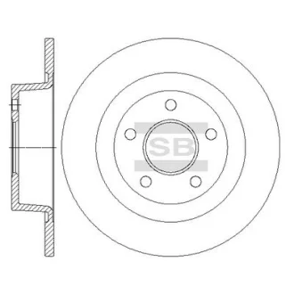Диск гальмівний (кратно 2) задній Transit Connect (02-) (D=277.8mm) HI-Q Hi-Q (SANGSIN) SD5310