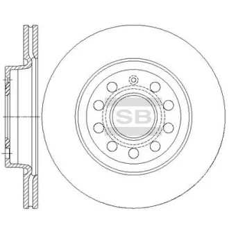 Диск гальмівний (кратно 2) передній (вентильований) Audi A3 (03-) (D=279.9mm) HI-Q Hi-Q (SANGSIN) SD5404