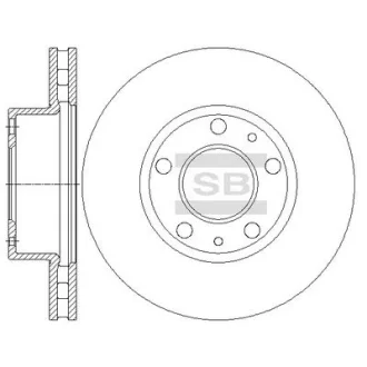 Диск гальмівний (кратно 2) передній (вентильований) Fiat Ducato (06-) (D=279.7mm) HI-Q Hi-Q (SANGSIN) SD5506