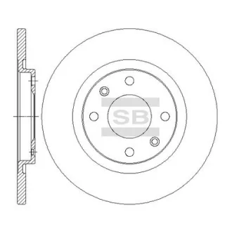 Диск гальмівний (кратно 2) передній Citroen C-Elysee (12-) (D=266.0mm) HI-Q Hi-Q (SANGSIN) SD6004