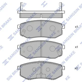 Гальмівні колодки дискові кт. SANGSIN BRAKE Hi-Q (SANGSIN) SP1054-R