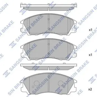 Колодка гальм. диск. HYUNDAI TERRACAN 2.5, 2.9, 3.5 01 - передн. (SANGSIN) Hi-Q (SANGSIN) SP1097