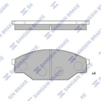 Колодки тормозные передние Toyota Hi-Lux Hi-Q (SANGSIN) SP1121