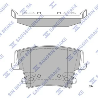 Колодки тормозные задние (дисковые) Chrysler 300 (11-), Dodge Charger (11-) Hi-Q (SANGSIN) SP1508