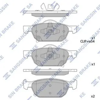 Комплект гальмівних колодок з 4 шт. дисків SANGSIN Hi-Q (SANGSIN) SP1605