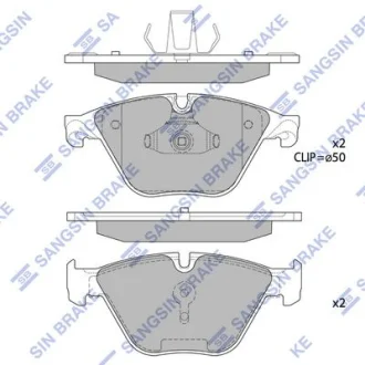 Колодки гальмівні передні BMW 5 (F07, F10, F18) (10-), 6 (F12, F13) (11-), 7 (F01,F02,F03,F04) (11-) HI-Q Hi-Q (SANGSIN) SP1821