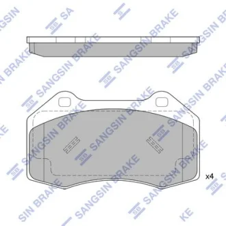 Колодки гальмівні передні Renault Clio III (06-), Megane II, III HI-Q Hi-Q (SANGSIN) SP1877