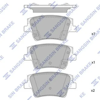 Колодки тормозные задние (дисковые) Hyundai Santa Fe (TM) (18-) Hi-Q (SANGSIN) SP1914