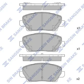 Колодки тормозные передние KIA Picanto (JA) 13inch (17-) Hi-Q (SANGSIN) SP1982