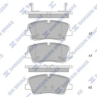Колодки гальмівні дискові (комплект 4 шт) Hi-Q (SANGSIN) SP4038
