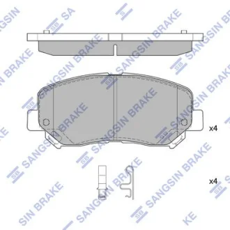 Колодки тормозные передние Dodge Dart (13-) Hi-Q (SANGSIN) SP4322