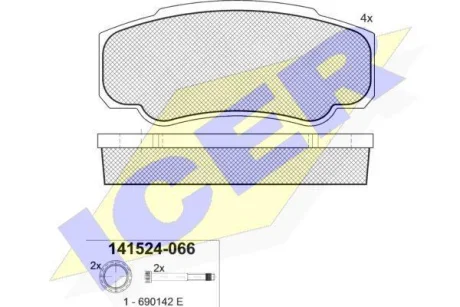 Колодки гальмівні (задні) Citroen Jumper/Fiat Ducato/Peugeot Boxer 94- ICER 141524 (фото 1)