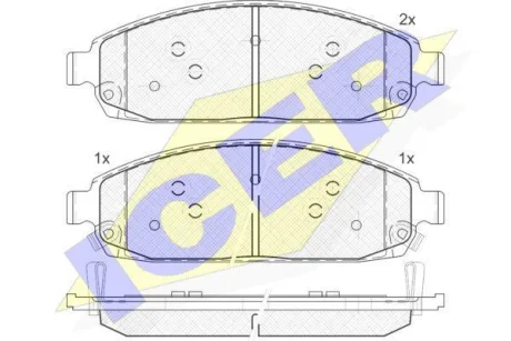 Колодки гальмівні (передні) Jeep Grand Cherokee III/IV 04-/Commander 05-10 ICER 181713