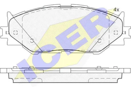 Тормозные колодки (передние) Lexus IS II/III 05- ICER 181750