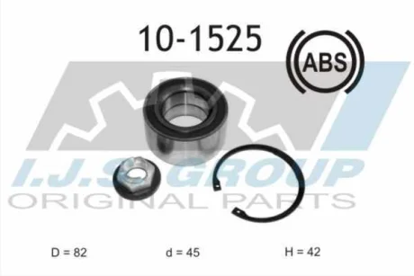 Підшипник маточини (передньої) Ford Connect 13- (+ABS) (45x82x42) (К-кт) IJS GROUP 10-1525