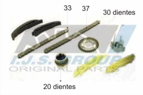 Комплект ланцюга ГРМ BMW X5 (E70)/X6 (E71/E72) 03-14 (ланцюг, башмак, натяжник,шестерня) IJS GROUP 40-1125FK