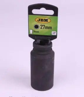 Головка торцева ударна 1/2" 27 мм 12-гранний Long 78 мм JBM 11613