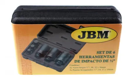 Набір ударних головок та біт 1/2" 14-36 мм 6 од. JBM 52337