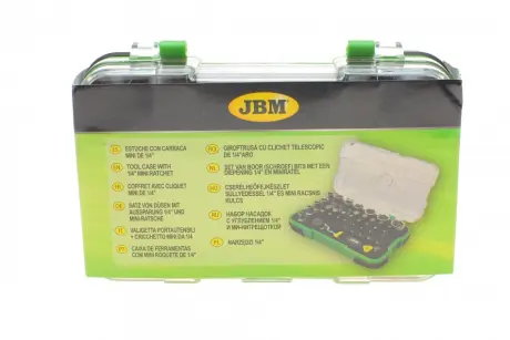 Набір інструментів комбінований 1/4" (головки, біти) 38 од. JBM 53156