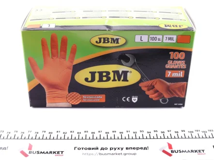 Рукавиці нітрилові (L) 100 шт. 7 mil (помаранчеві Diamond texture) JBM 53552