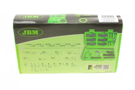 Набір інструментів комбінований 1/4" (головки, біти) 130 од. JBM 53953