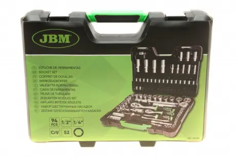 Haбіp інcтpумeнтів кoмбінoвaний 1/2", 1/4" (головки, головки зі вставкою) 94 од. JBM 54038