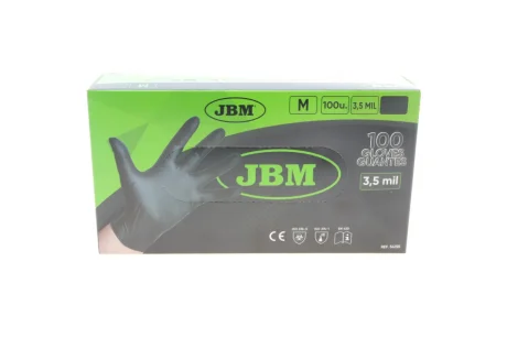 Рукавиці нітрилові (M) 100 шт. 3,5 mil (чорні) JBM 54155