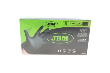 Рукавиці нітрилові (XL) 100 шт. 3,5 mil (чорні) JBM 54157