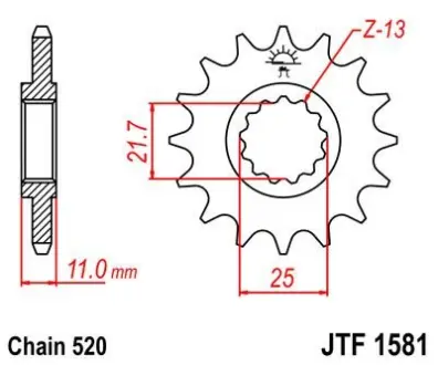 Передняя звезда – легкая – для 520 цепи-15зуб. YZF-R6 JT JT MOTO 100-462-15