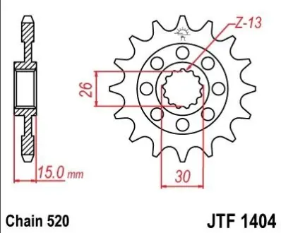 16зуб. BMW S1000RR JT JT MOTO 100-472-16
