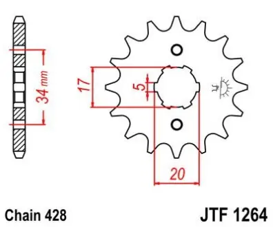 Передняя звезда 16 зуб. Honda CBR125,JTF1264-16 JT JT MOTO 101-320-16