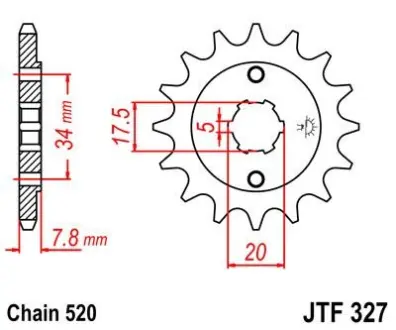 Передняя звезда 14зуб. NSR125`93-/VT125/XL125/CRM125 JT JT MOTO 101-436-14
