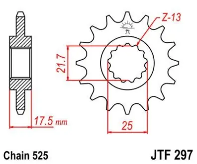 Передня зірка 15зуб. VFR400R/CB500`94-/CBF500 ?04- JT JT MOTO 101-571-15