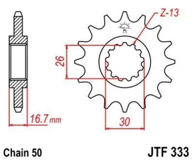 Передняя звезда 16зуб. VFR750F/CBR900RR/1000RR JT JT MOTO 101-664-16