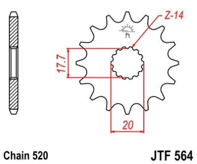 Передняя звезда 13зуб. YZ125 `87- JT JT MOTO 102-411-13