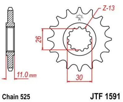 Передняя звезда 16зуб. TDM900 JT JT MOTO 102-567-16