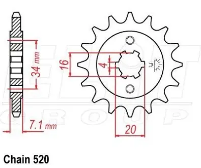 Передняя звезда 14зуб. KTM Duke 125/200 `11- JT JT MOTO 105-425-14