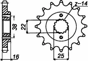 Передня зірка 15зуб. Ducati600/620/695/750/800/900 JT JT MOTO 105-451-15