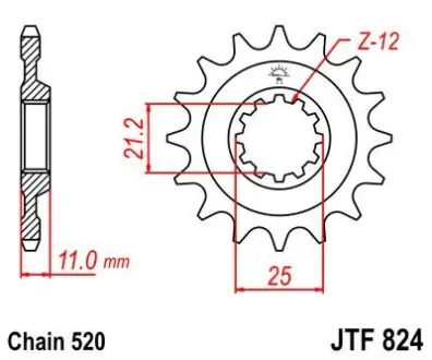Передняя звезда 15зуб. Husqvarna`90- JT JT MOTO 105-452-15