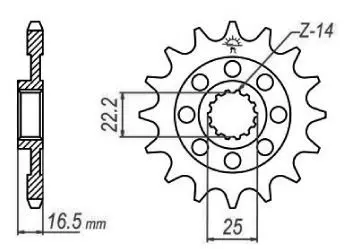 Передня зірка 15зуб. Ducati 848/1198/1200 JT JT MOTO 105-555-15 (фото 1)