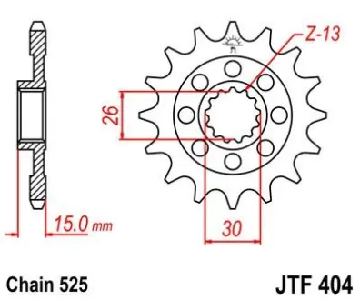 Передняя звезда 17зуб. BMW S1000RR JT JT MOTO 105-572-17
