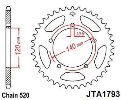 Легкосплав. Звезда для 520 цепи - 43зуб. GSXR600/750/1000 ?01- JT JT MOTO 110-452-43