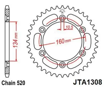 Легкосплав. Звезда для 520 цепи – 46зуб. CBR600`01/900`00 JT JT MOTO 110-461-46