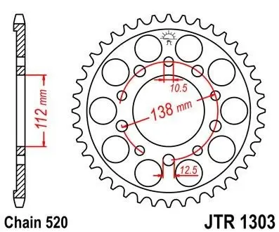 Звезда 43зуб. NC750X `12- JT JT MOTO 111-454-43