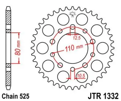Звезда 44зуб. VT600C Shadow JT JT MOTO 111-552-44