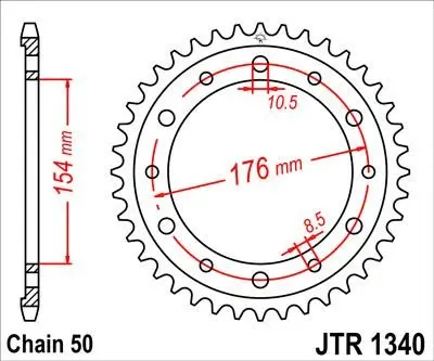 Зірка 44зуб. CB1000R`08- JT JT MOTO 111-673-44 (фото 1)