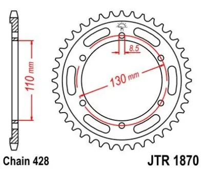 Звезда 44зуб. YBR250`07- JT JT MOTO 112-374-44