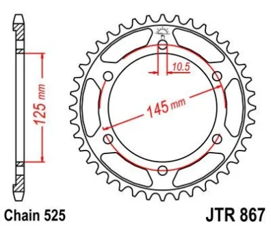 Зірка 43зуб. TDM850 `99-01 JT JT MOTO 112-566-43