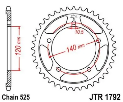 Звезда 47зуб. DL650 V-Strom ?04- JTR1792.47 (525) JT JT MOTO 113-552-47
