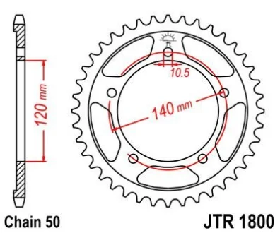 Зірка 44зуб. GSXR-1000`01-/Triumph955si JT JT MOTO 113-652-44